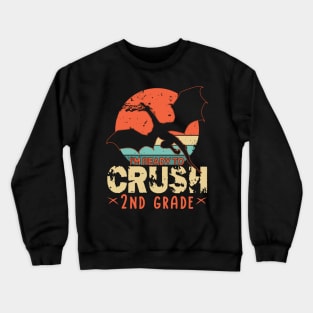 Back To School I'm Ready To Crush 2nd Second Grade Dragon Boys Crewneck Sweatshirt